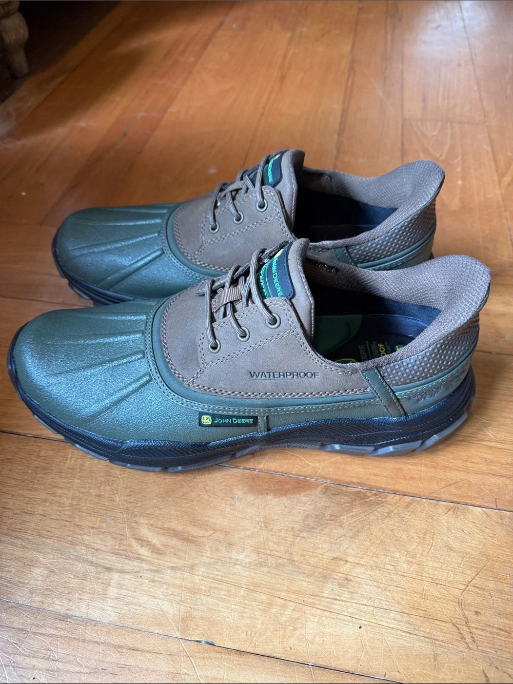Skechers John Deere Men’s Green and Brown Waterproof Duck Boots 10.5